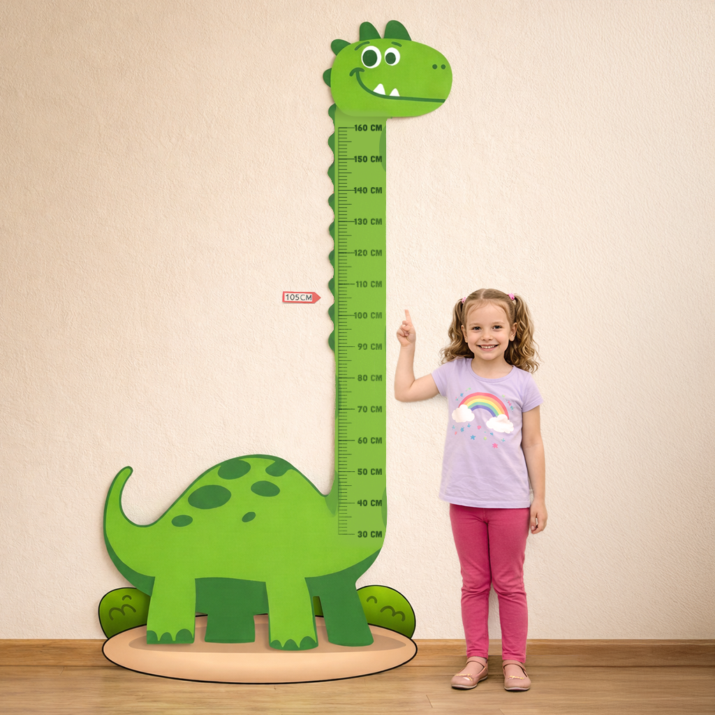 Regla de Medición Infantil Dinosaurio | Medidor de Estatura para Preescolar | Material Didáctico Imprimible