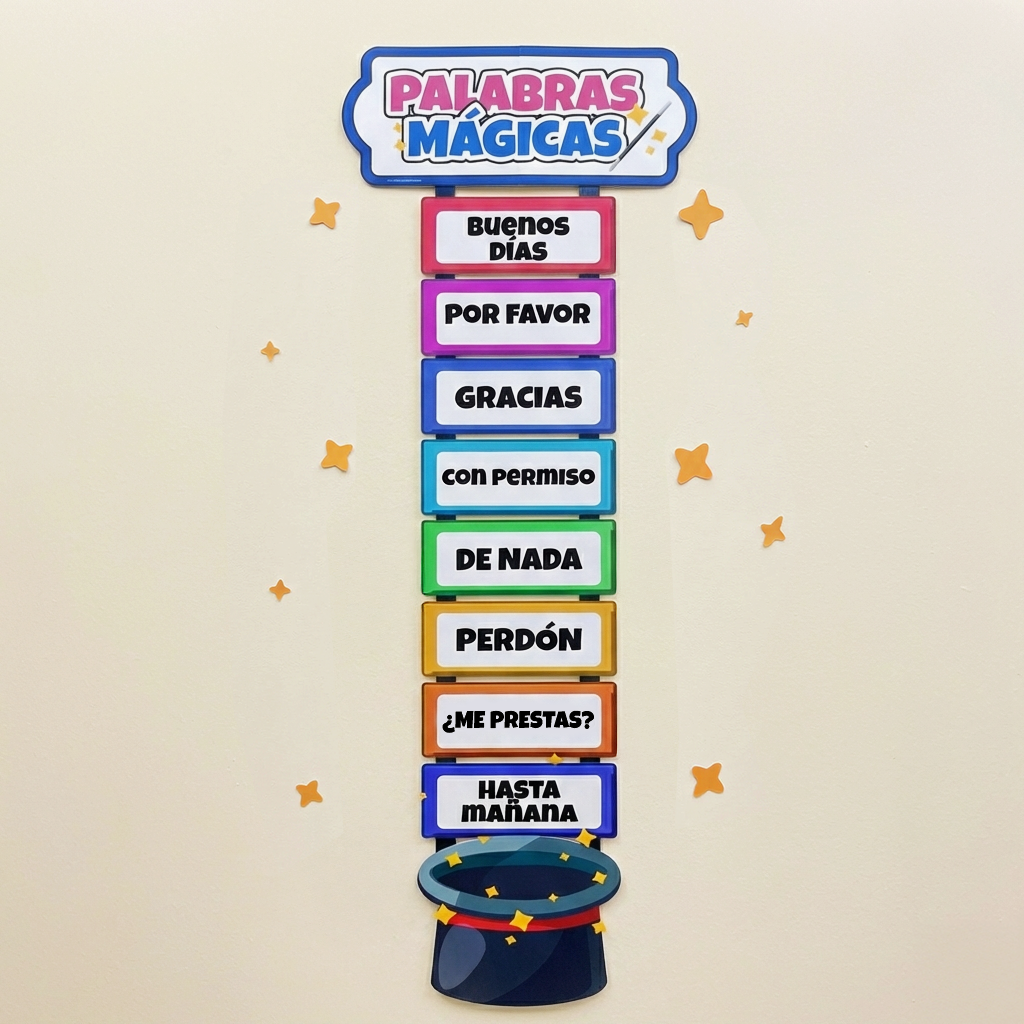 Palabras Mágicas Infantil Imprimible | Material Didáctico de Valores para Preescolar