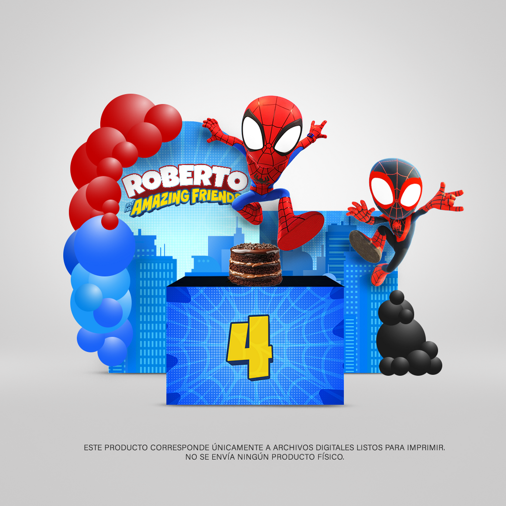 Kit de Decoración Spidey Personalizado | Archivos Digitales Imprimibles |  Tamaños Ajustables
